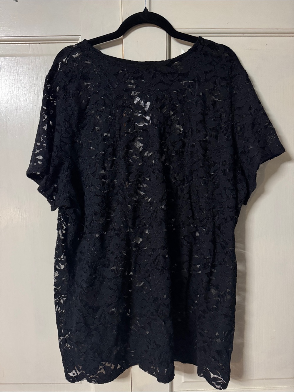 NWT - Torrid Black Lace Short-Sleeve Women's Top